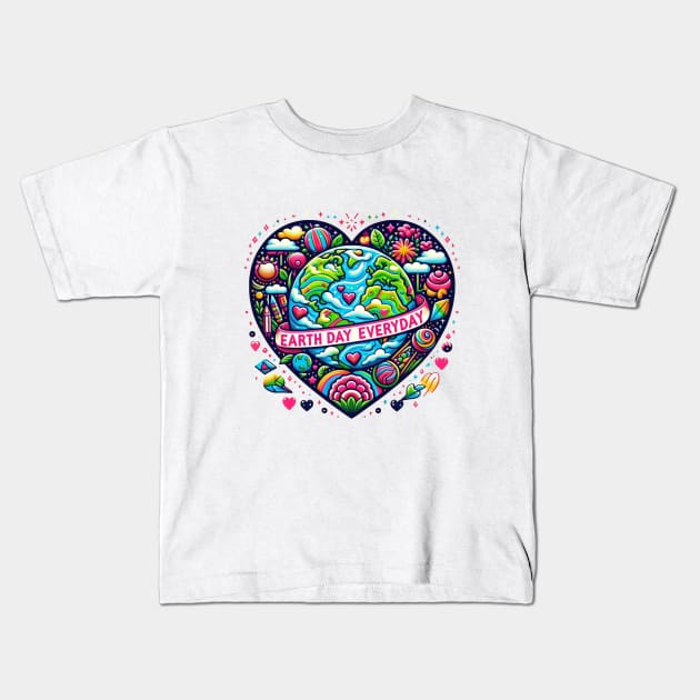 Earth Day 2024 Kids T-Shirt by BukovskyART